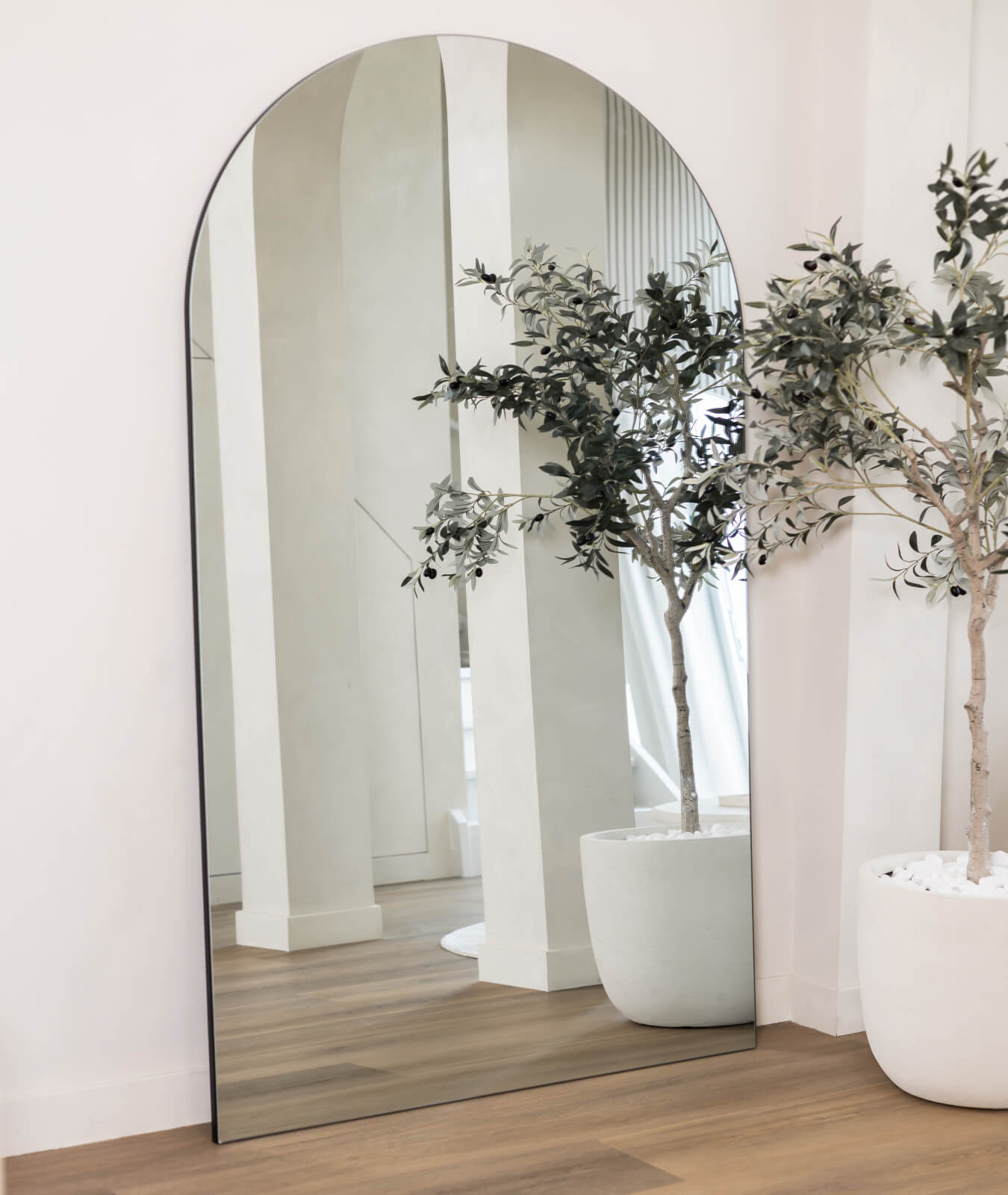 Blanco– boogspiegel ovaal zonder omlijsting 180x100