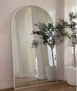 Bordo– off-white boogspiegel ovaal 180×100