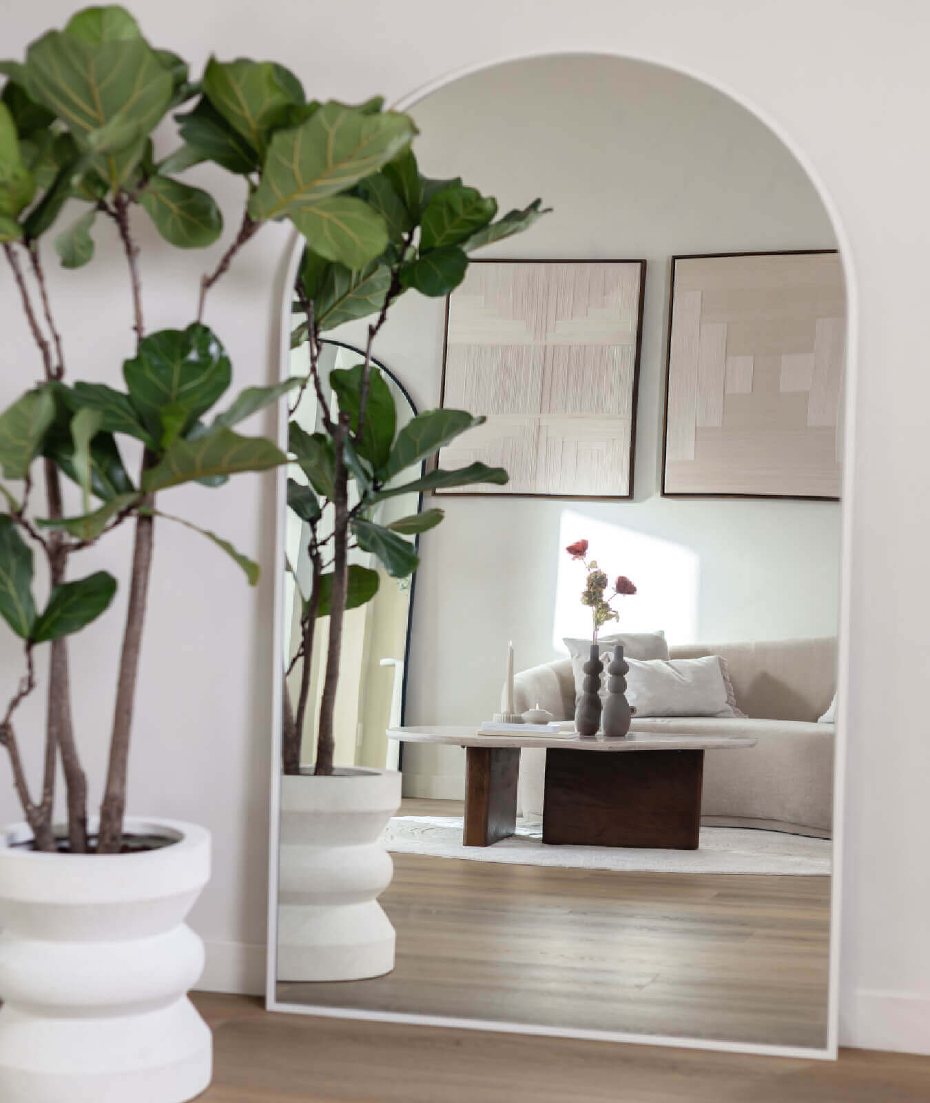 Bordo– off-white boogspiegel ovaal 180x100 - Afbeelding 2