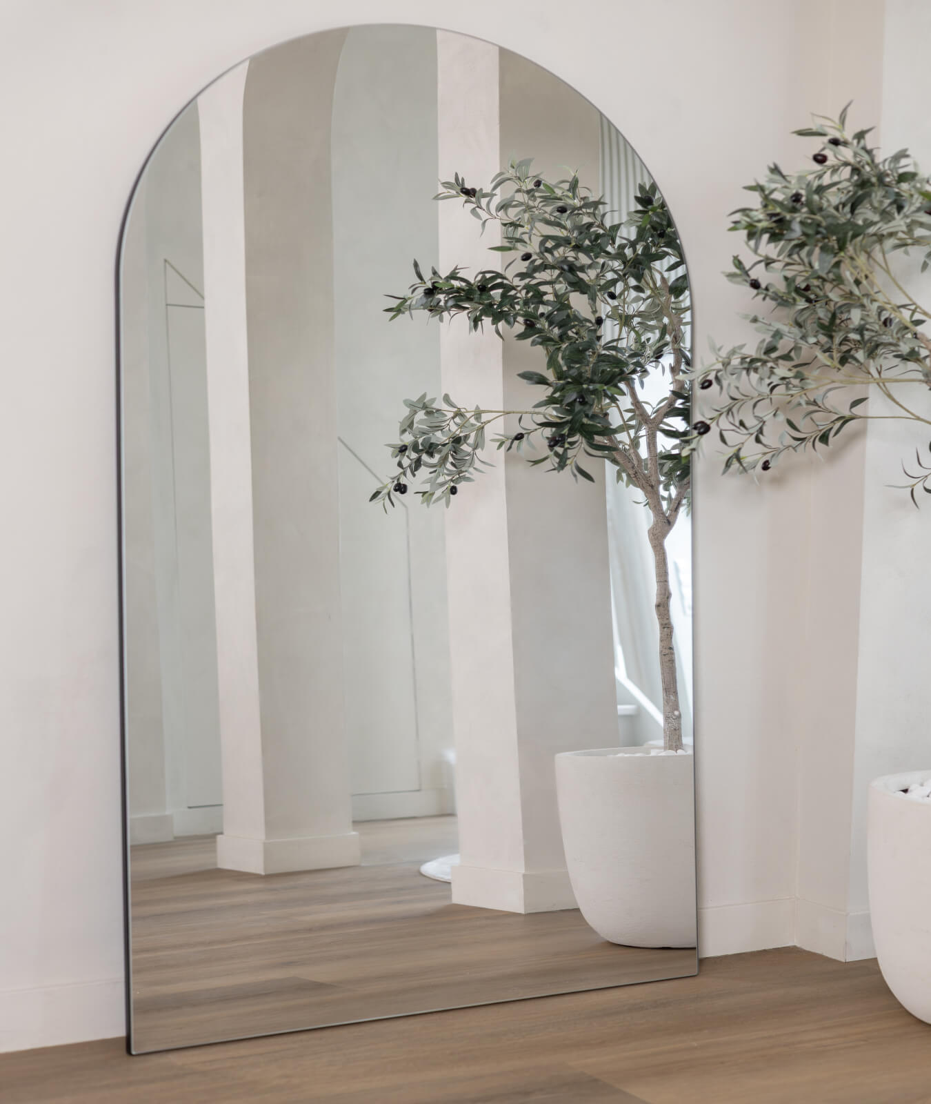 Blanco– boogspiegel ovaal zonder omlijsting 200x110