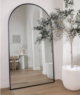 Bordo– zwart boogspiegel ovaal 200×110