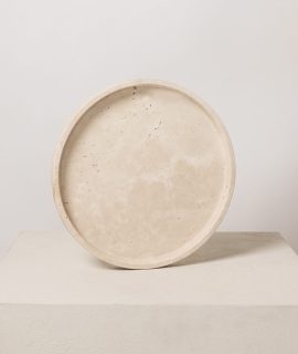 Travertin dienblad rond