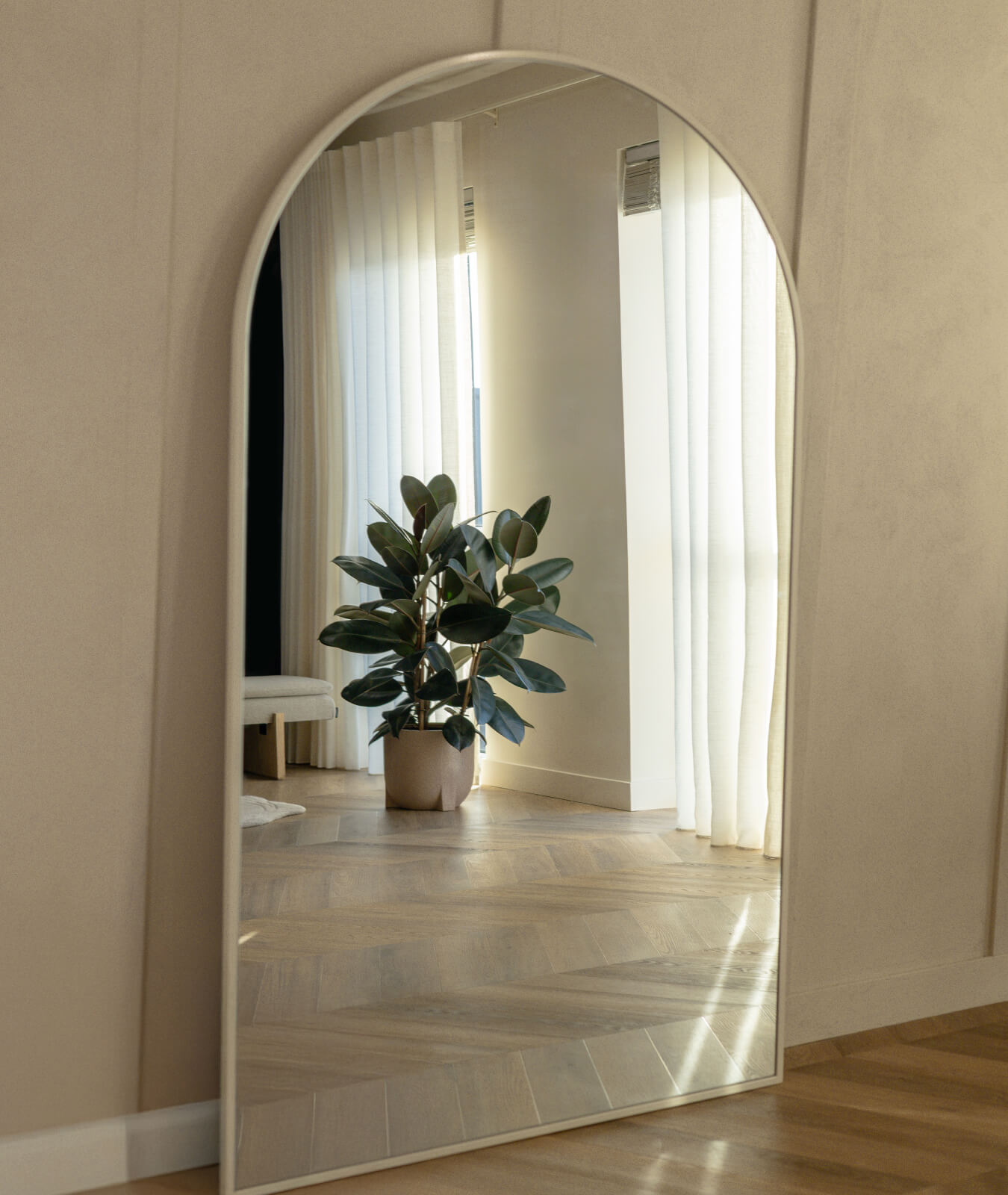 Bordo – beige boogspiegel ovaal 180x100