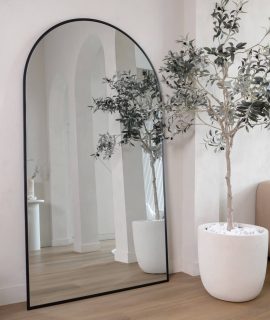 Bordo– zwart boogspiegel ovaal 180×100