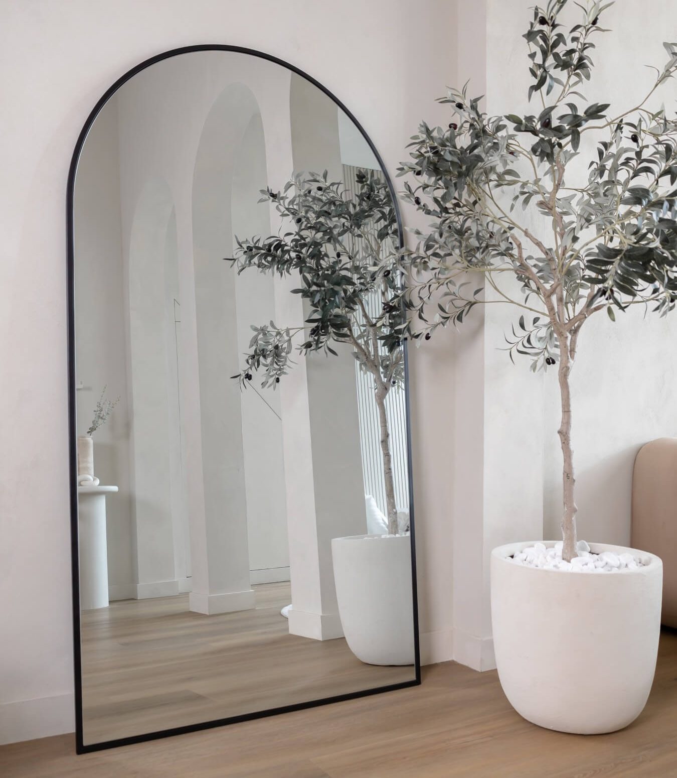 Bordo– zwart boogspiegel ovaal 180x100