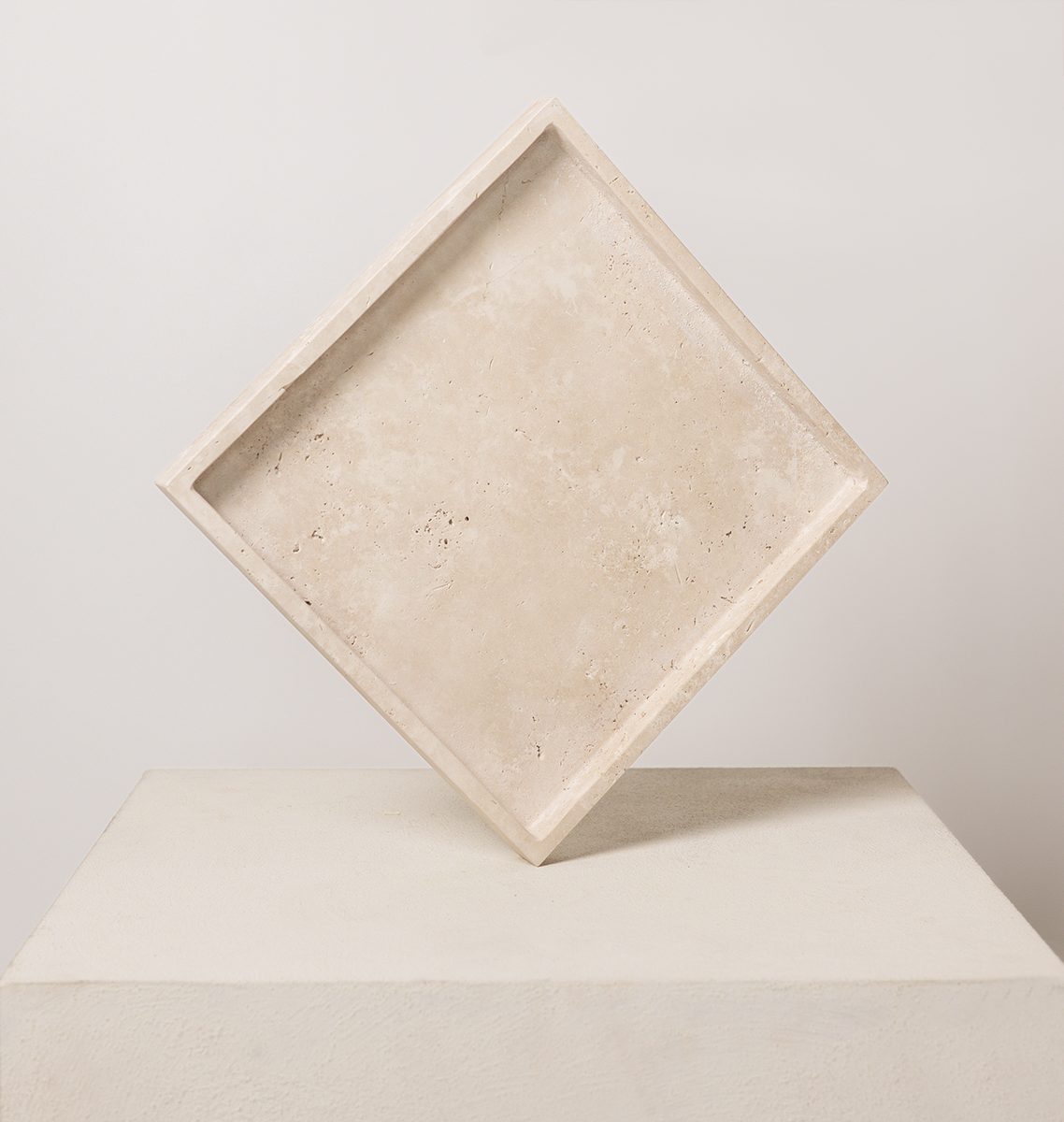 Travertin dienblad vierkant