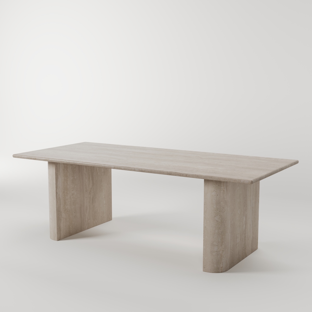 Travertin Rechthoekige Eettafel met Smalle Poten - Afbeelding 2