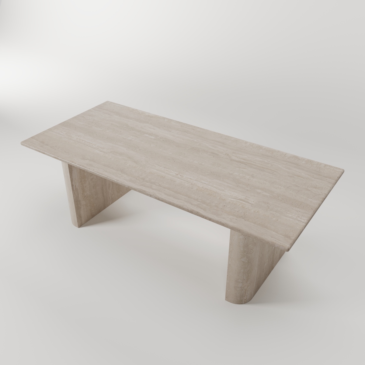 Travertin Rechthoekige Eettafel met Smalle Poten - Afbeelding 3