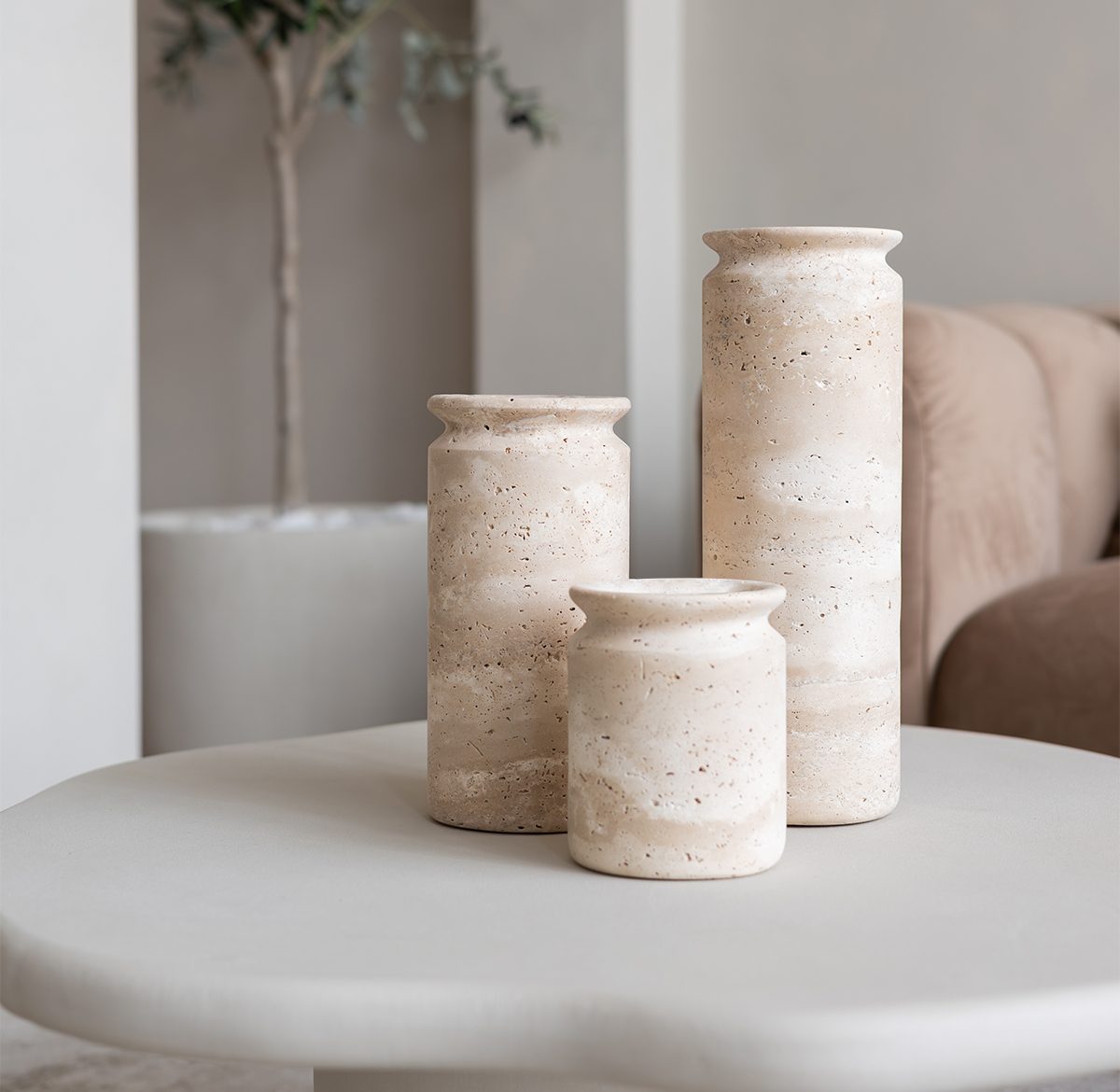 Travertin vaas Serenita S - Afbeelding 3