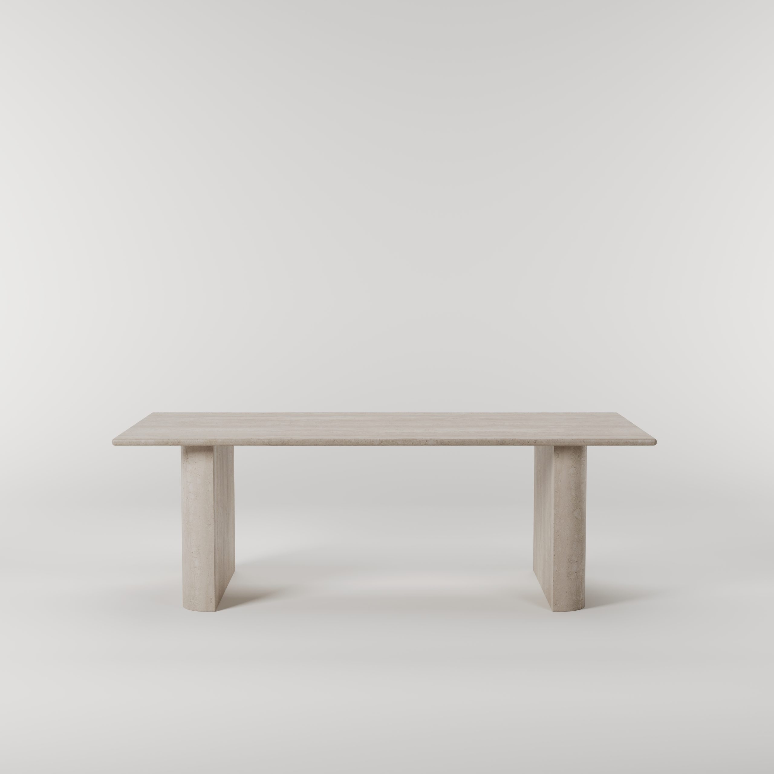 Travertin Rechthoekige Eettafel met Smalle Poten